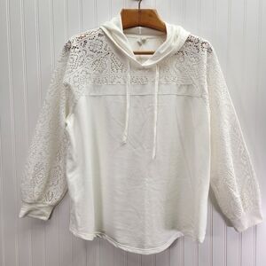 Live Well Lightweight Hooded Sweatshirt With Lace Panels Size 18/20